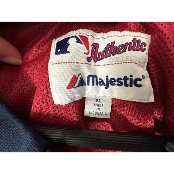 Majestic Minnesota Twins Jacket Navy Blue 1/4 Zip Pullover XL Men Vintage MLB - Picture 2 of 7